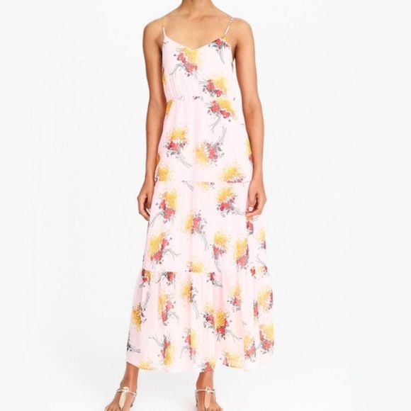 J. Crew Factory Dresses & Skirts - NWT $75 J Crew Pink Floral Sunburst Maxi Dress